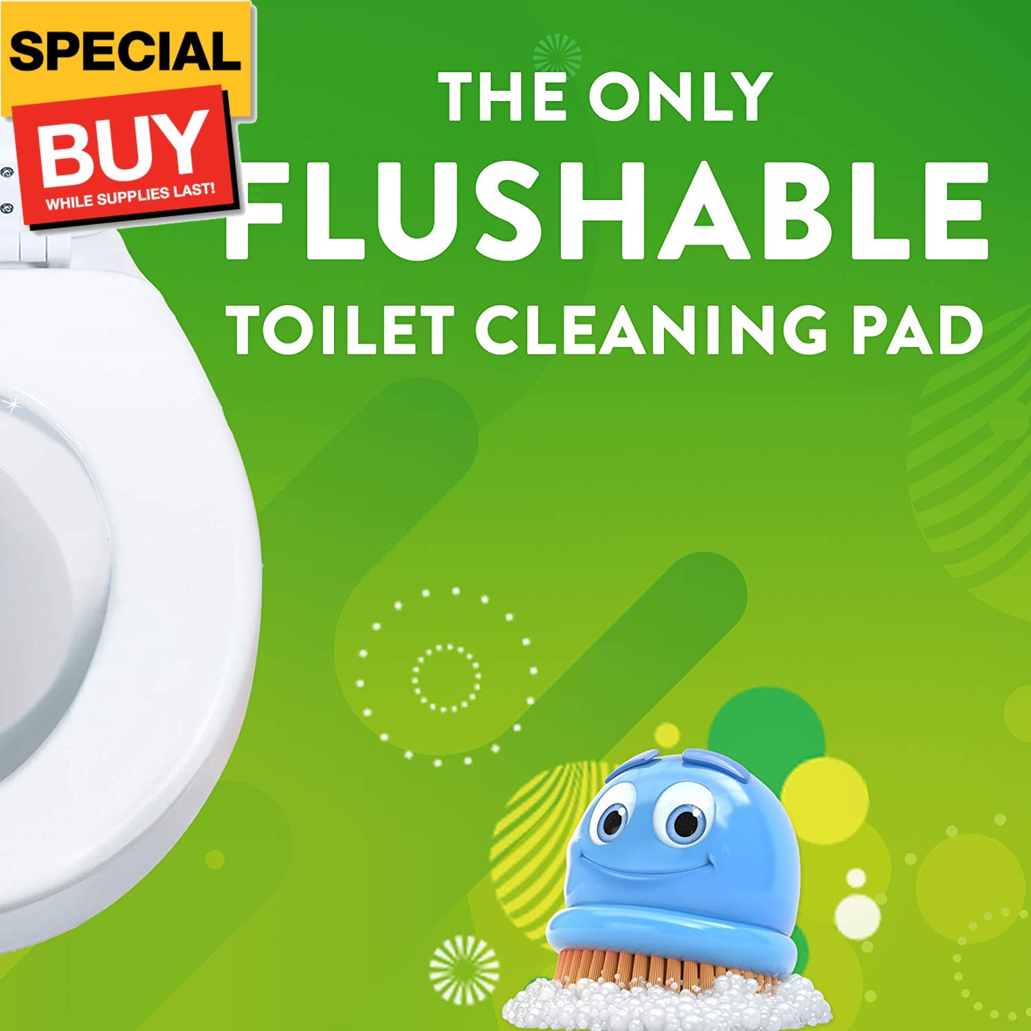 Flushable Toilet Bowl Wand Cleaner Refills, Fresh Brush Cleaner Toilet Refill Pa