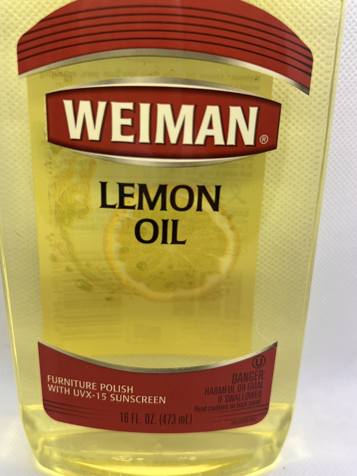 NEW! Weiman Lemon Oil Wood Furniture Polish with UVX-15 Sunscreen, 16 Fl. Oz.