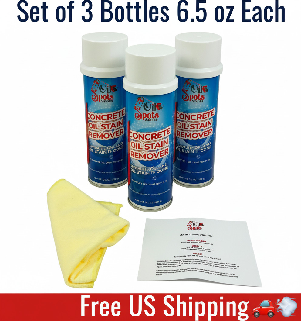 Concrete Cleaner and Oil Stain Remover 6.5 oz each Set of 3