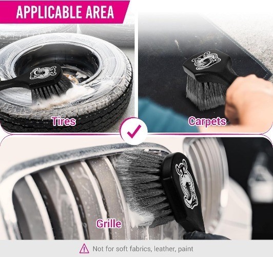 Tire Cleaning Brush, Wheelie All Exterior Surface and Wheel Brush (Safe for Cars