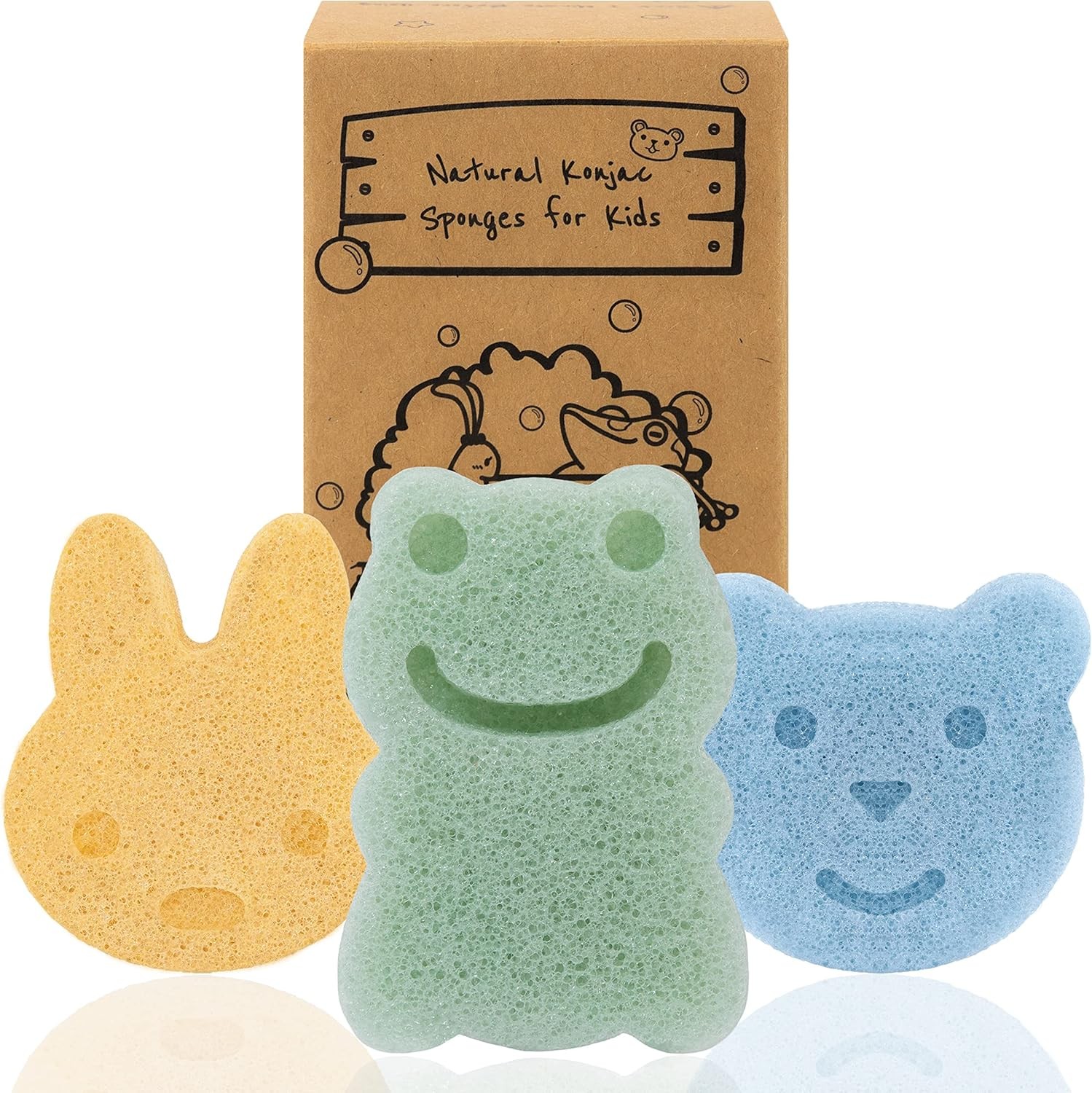 myHomeBody Konjac Baby Spon for Bathing, Cute Shapes Natural Kids Bath