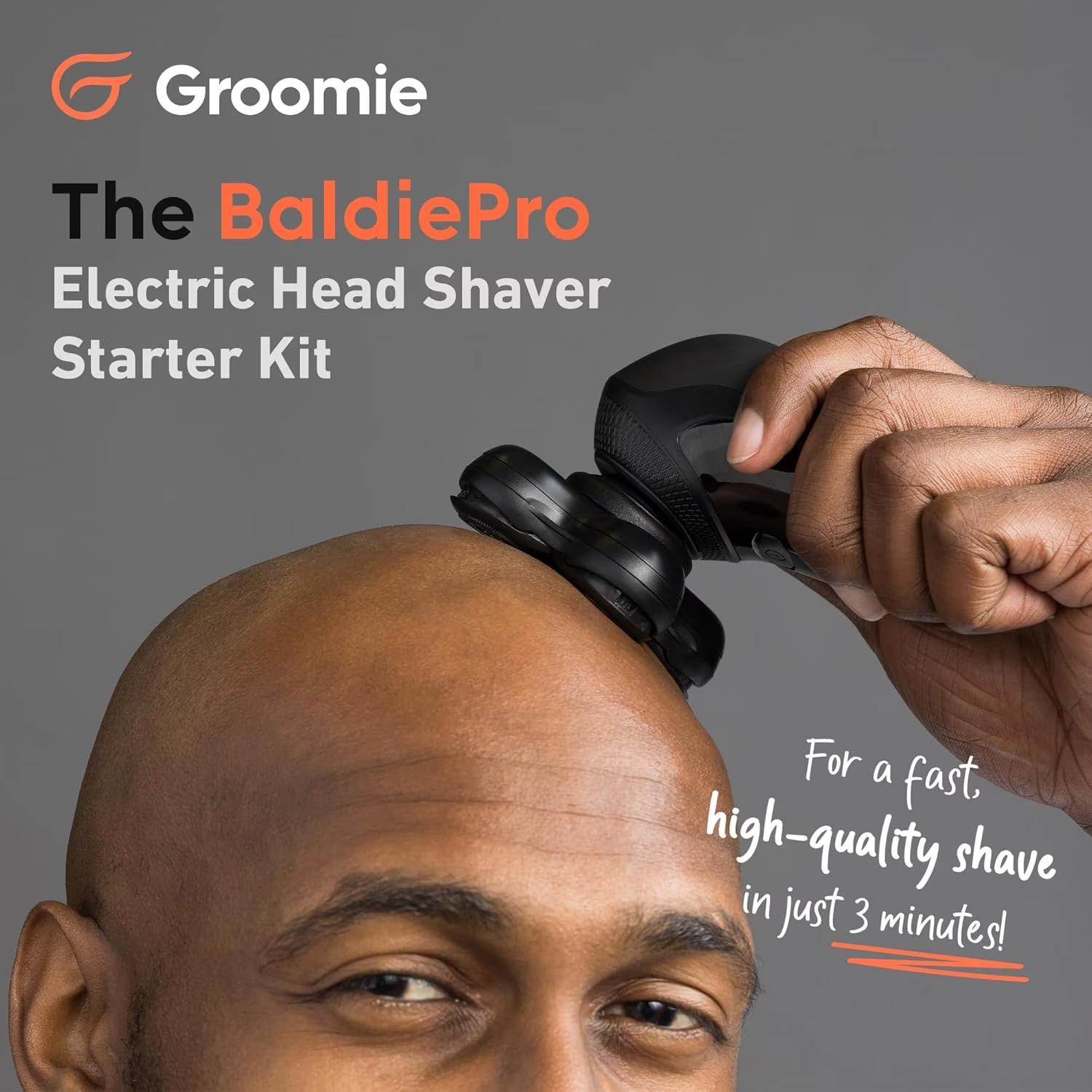 Groomie Cordless BaldiePro Electric Shaver Type Head Grooming Starter Kit