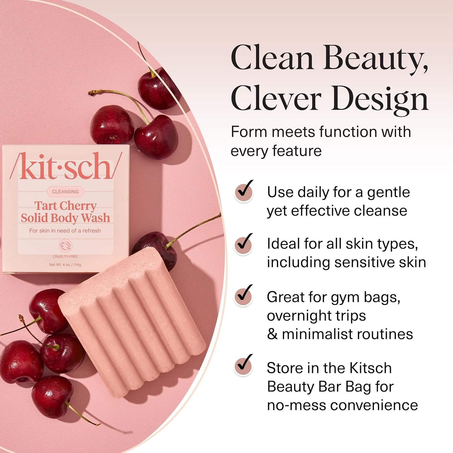 Cleansing Tart Cherry Soap Bar with Refreshing Scent – Eco-Friendly