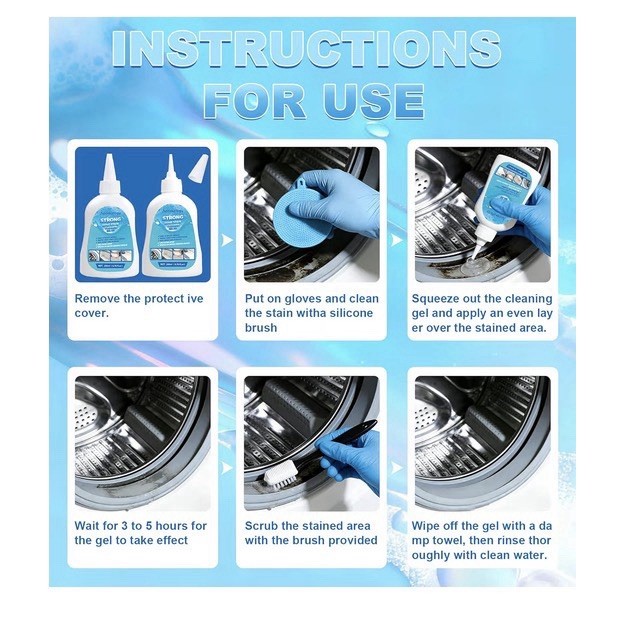 Aporkology Strong Stain Remover Gel 200ml Multi-Surface Kit w/ Brush & Gloves