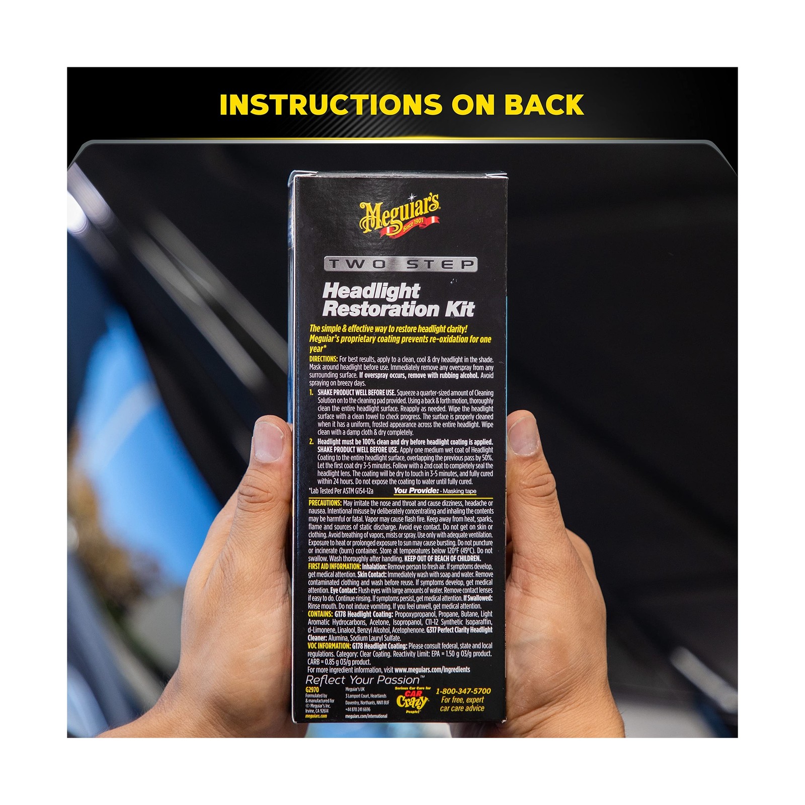 Meguiar’s Two Step Headlight Restoration Kit, Headlight Cleaner Res… Fast Ship