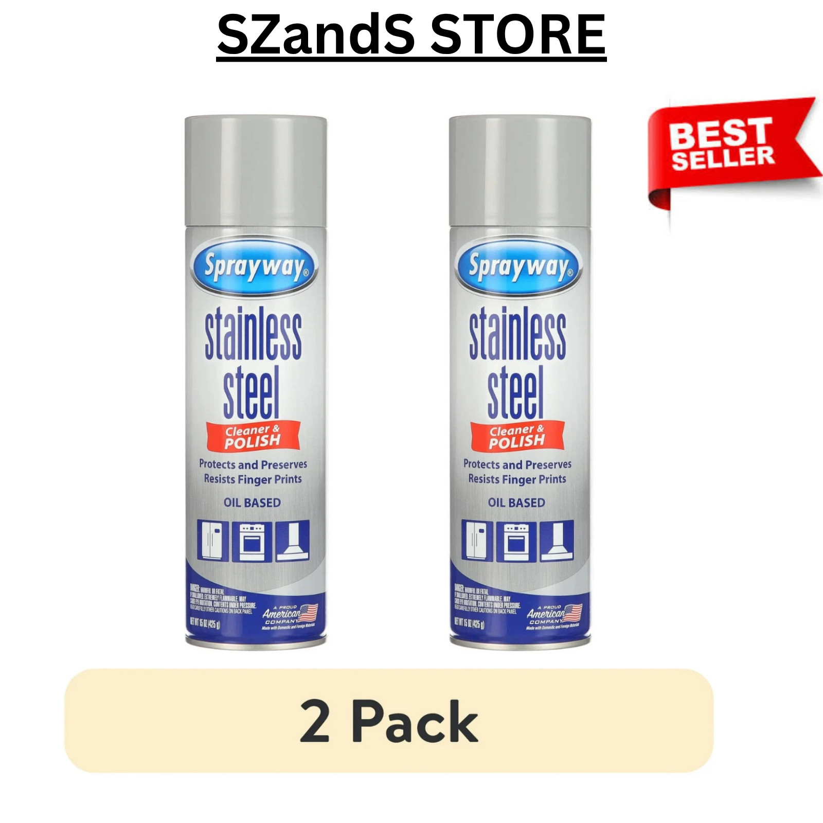 2-Pack Sprayway Stainless Steel Cleaner and Polish 15 ounce
