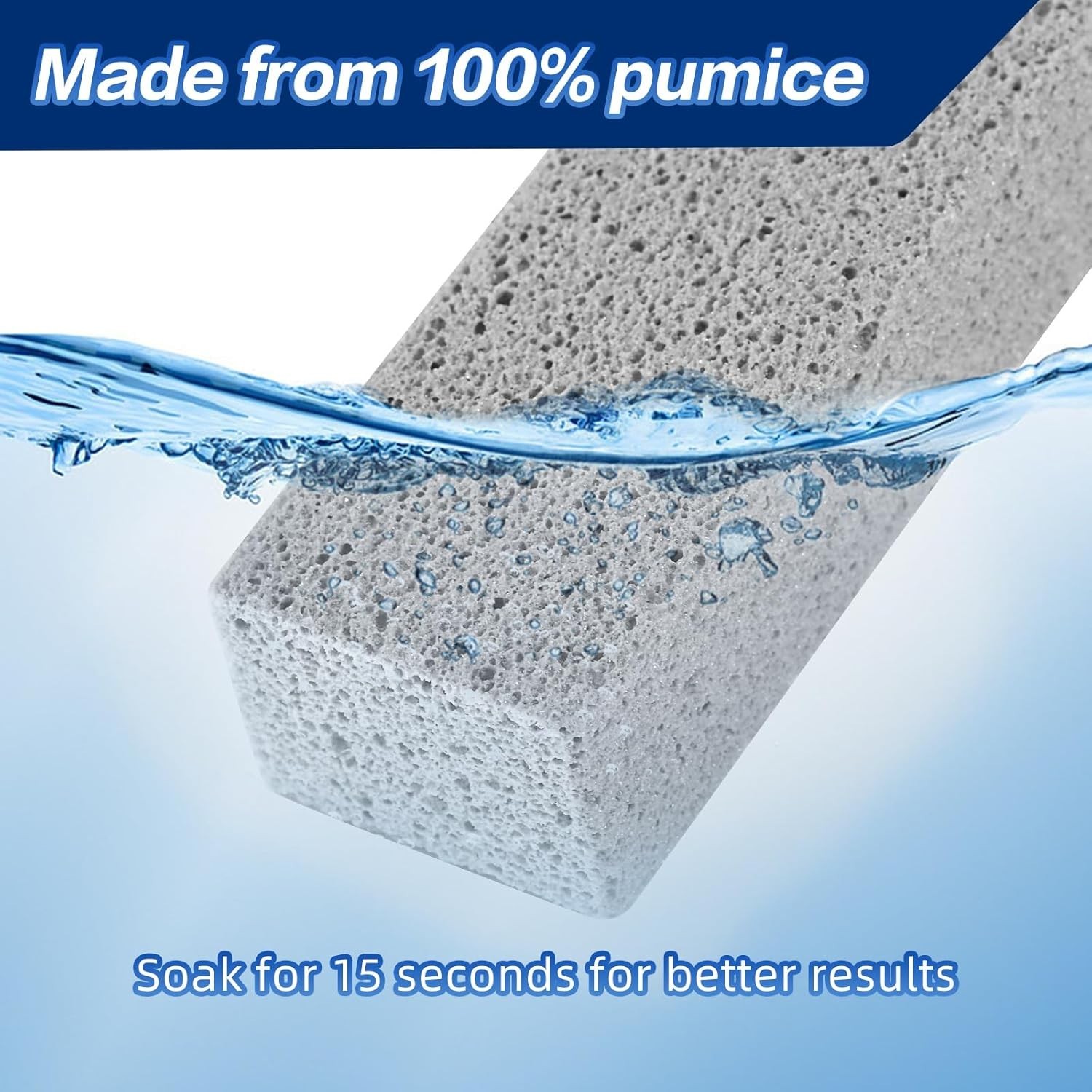 6 Pack Pumice Stone for Toilet Cleaning Bowl Stick, Powerfully Cleans Hard Water