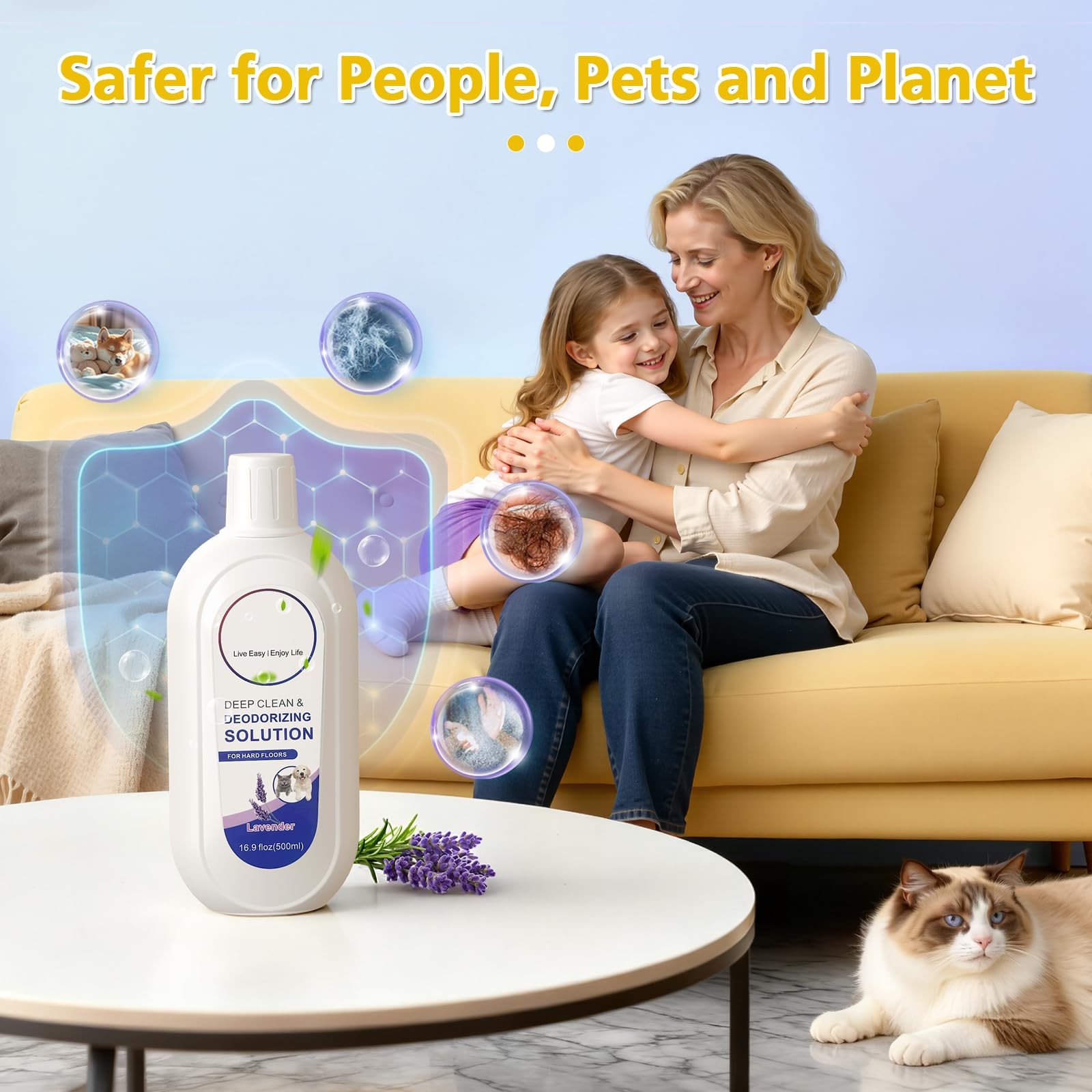2 Pack Floor Cleaning Solution for Tineco, Lavender Scent, Deep Cleans Multip…