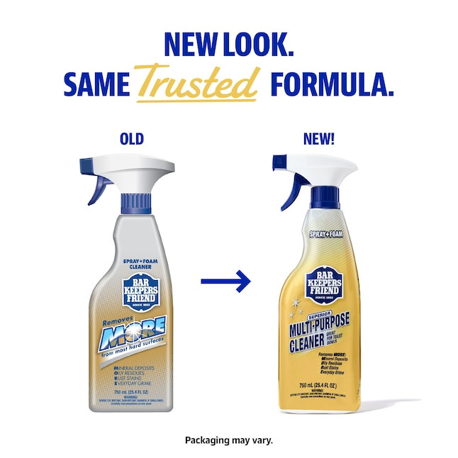 Bar Keepers Friend Spray + Foam Multi-Purpose Bathroom Cleaner, 25.4 fl oz