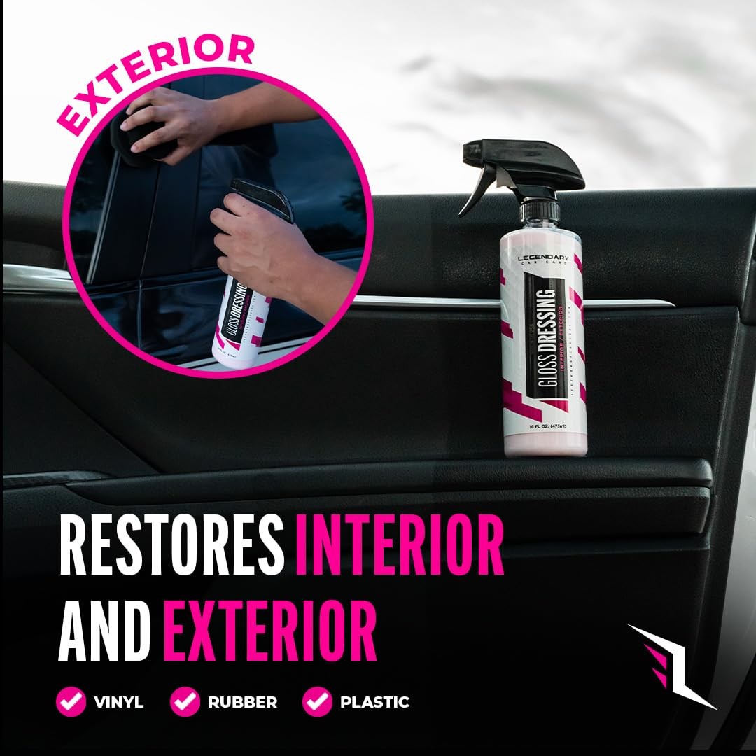 Tire Shine Spray 16oz Gloss Tire Dressing & Plastic Trim Restorer Kit