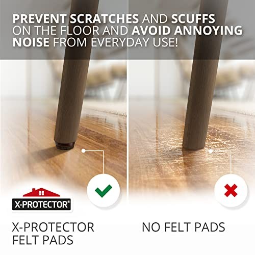40 Pcs Nail-On Felt Furniture Pads 1.1″ Brown Floor Protectors for Chair Legs