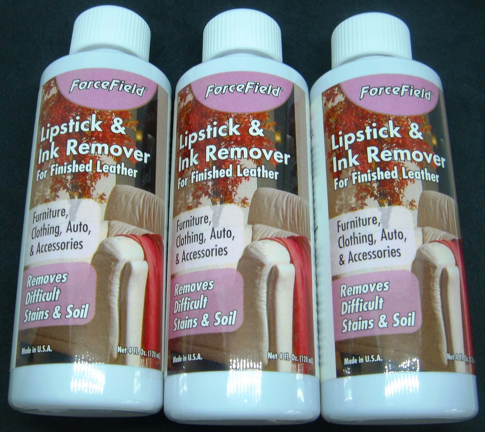 FORCEFIELD LIPSTICK & INK REMOVER FROM FINISHED LEATHER 4oz.FREE FAST SHIPPING