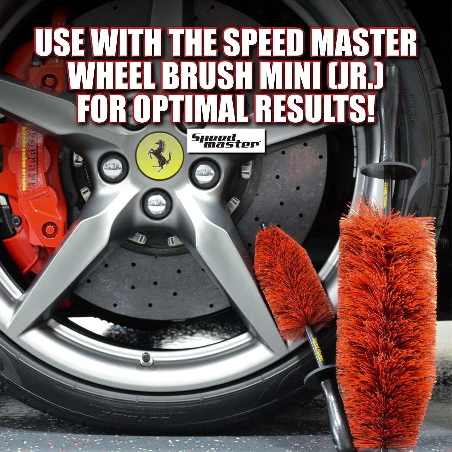 Wheel Brush Set Memory Foam Bristles 18 Inch Large and 13 Inch Mini All Wheel