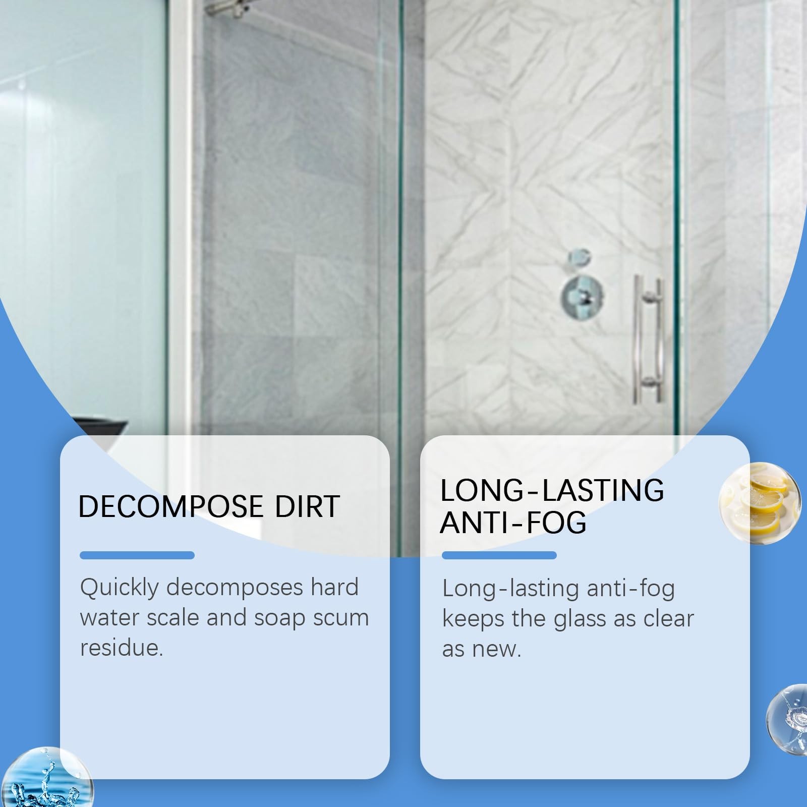Shower Glass Cleaner 8 fl.oz, Hard Water Scale & Soap Scum Remover
