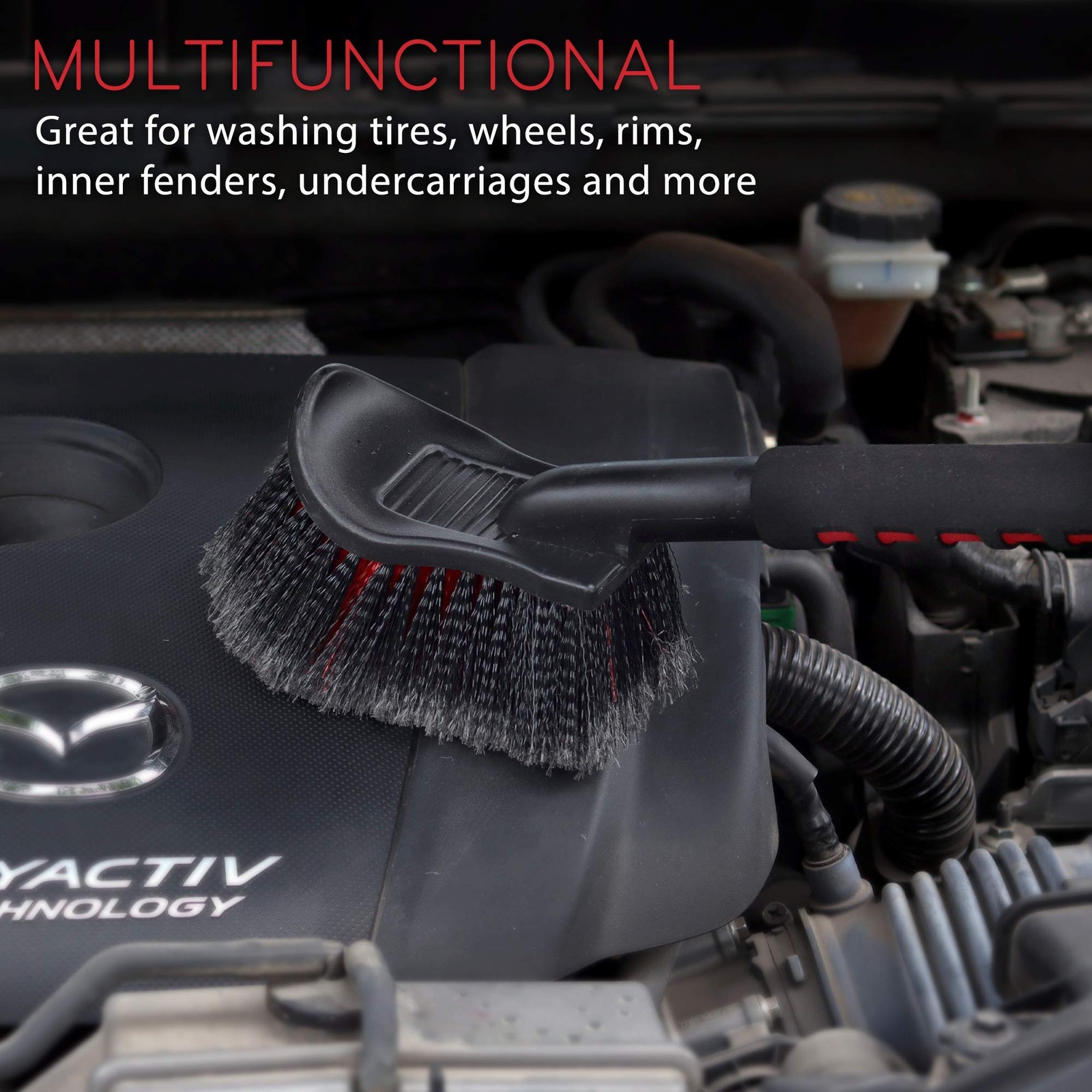 17.5″ Wheel Tire Body Brush Soft Bristle – Gentle Car Wash Brush Long Handle …