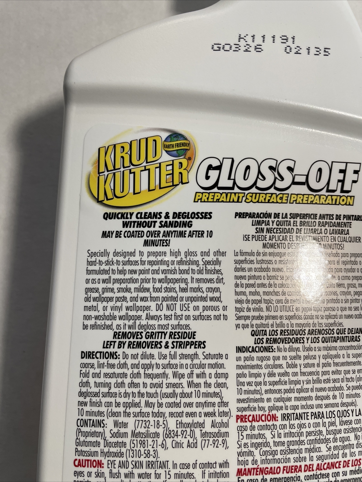 Krud Kutter Gloss-Off 32 Oz. Water-based Gloss Remover GO326 Krud Kutter