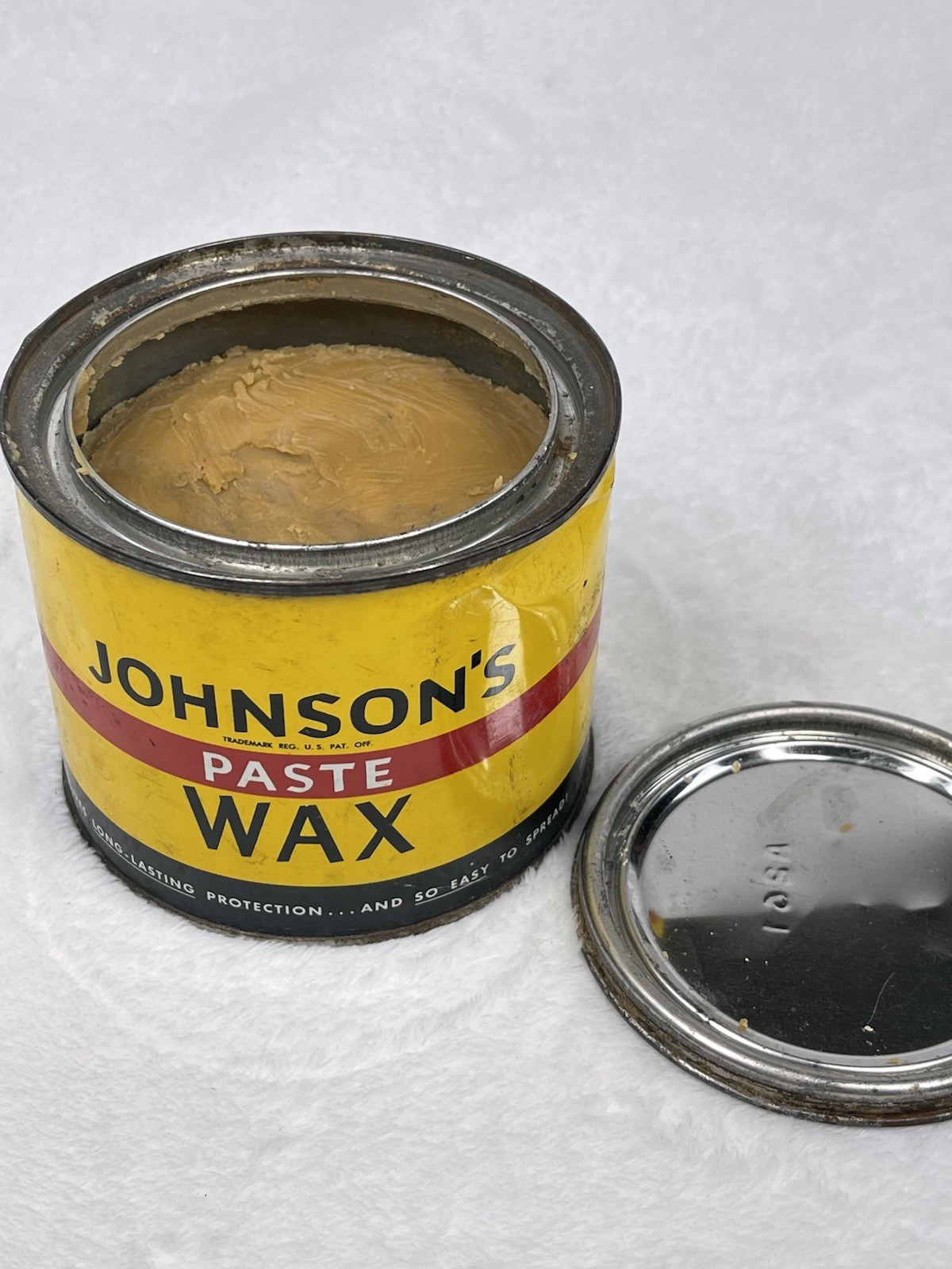 Vintage SC Johnson Paste Wax 1 lb Original Formula Approx 90% Full USA 16.5 oz