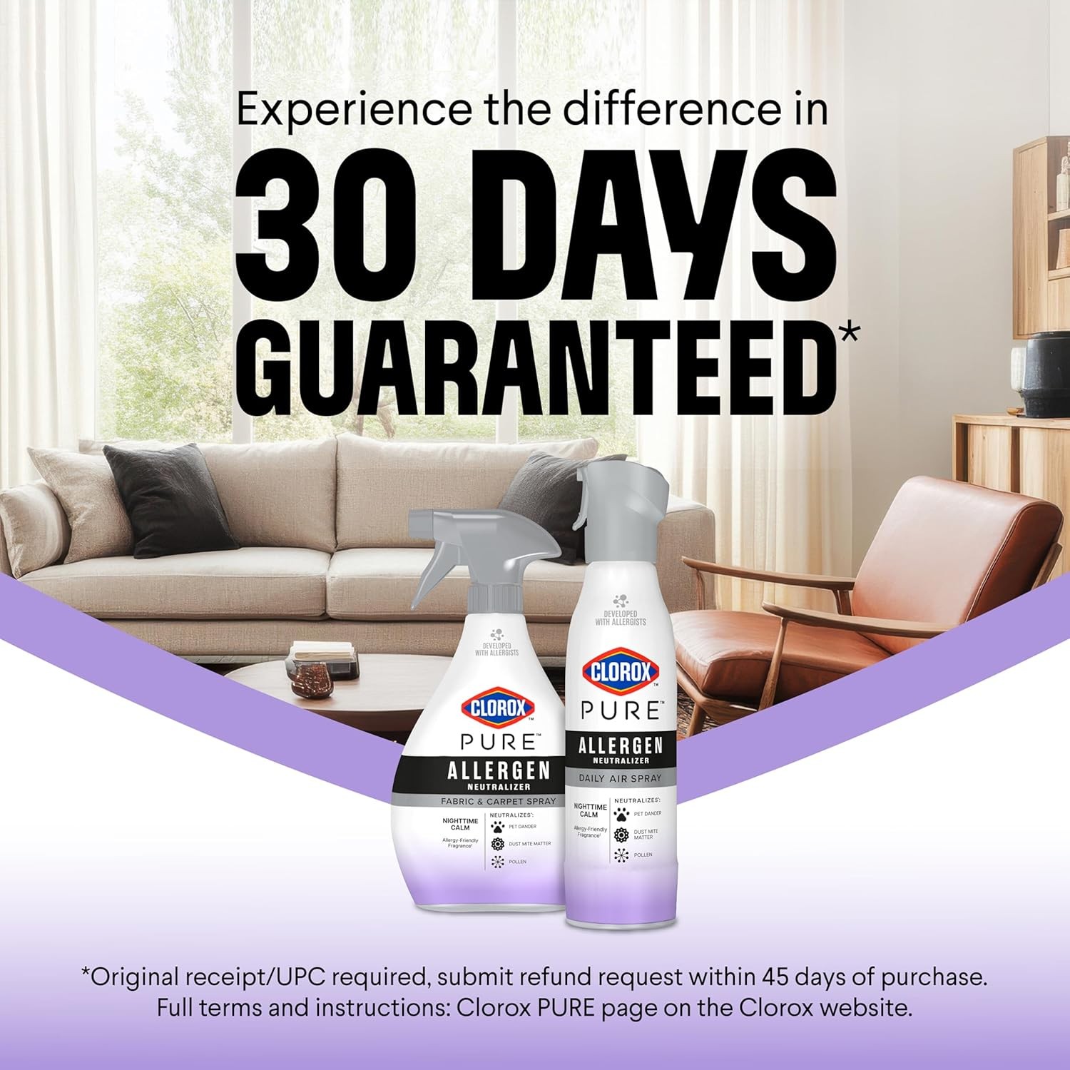 PURE Allergen Neutralizer Fabric and Carpet Spray, Nighttime Calm, 26 Fluid Ounc