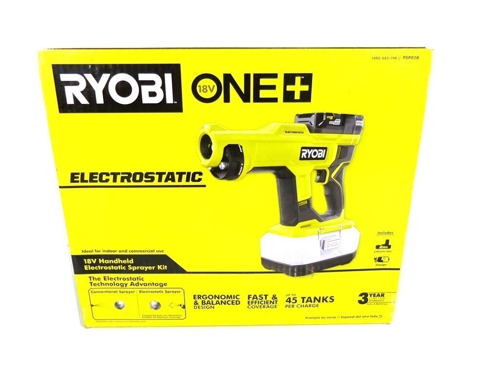 Ryobi One+ 18V ElectroStatic Cordless Handheld Sprayer Kit – PSP02K