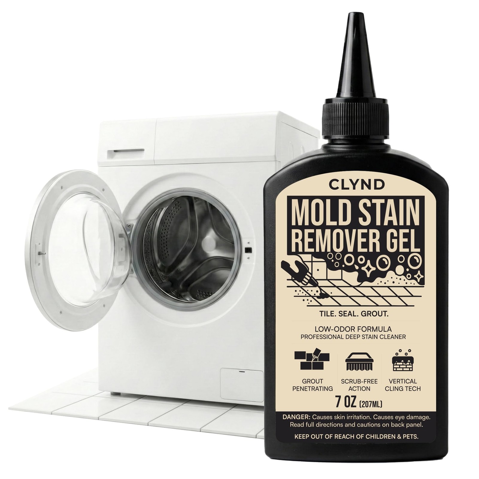 Stain Remover Gel – Low Odor, No Harsh Fumes – For Washing Machine Rubber Sea…