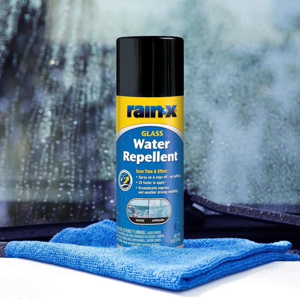 Water-Repellent Glass Treatment Aerosol Spray 12 oz Invisible Protection Coating