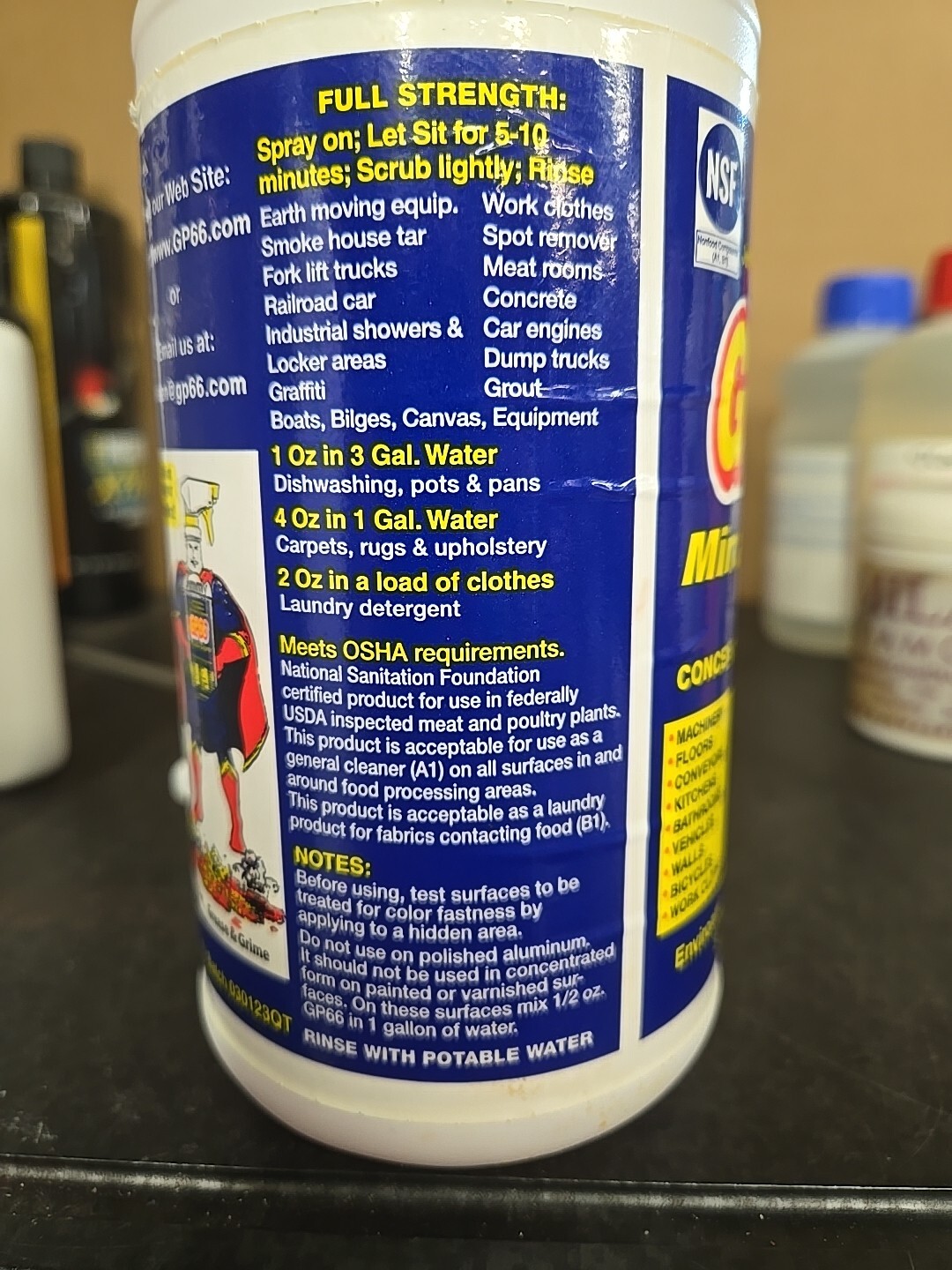 GP66 Green Miracle Cleaner and Degreaser 32FL OZ Bottle With Sprayer- LOT OF 3