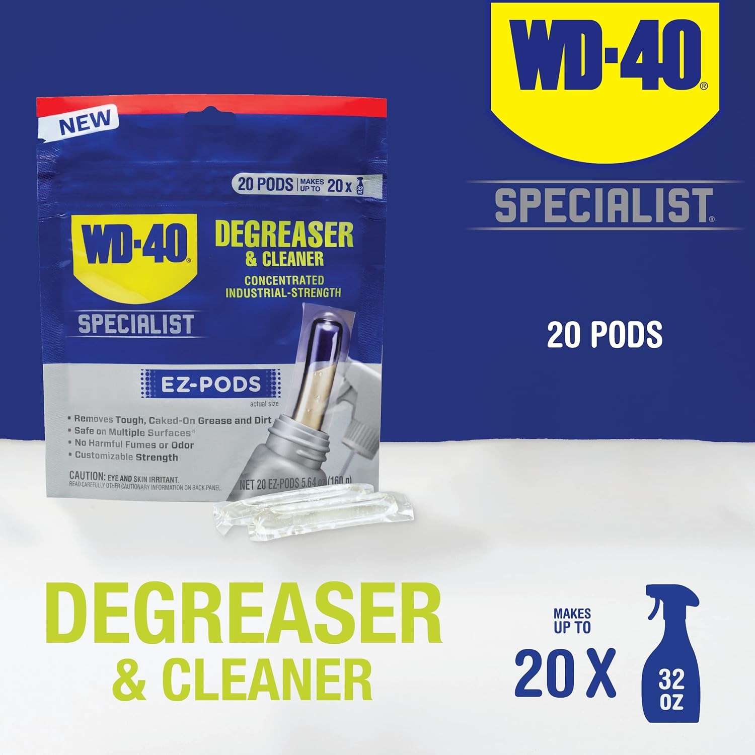 WD 40 Degreaser Cleaner EZ PODS Multi Surface Cleaning Pack of 20