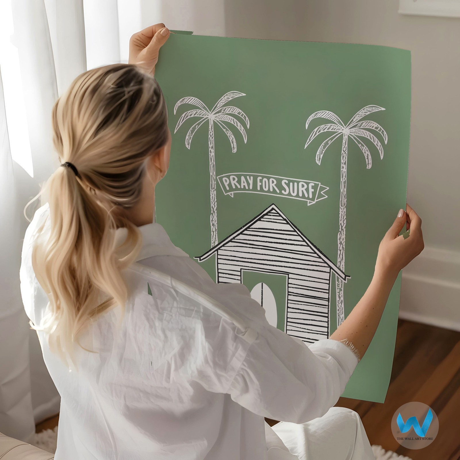 Pray for Surf Poster Wall Art – Tropical Beach Decor Premium Quality
