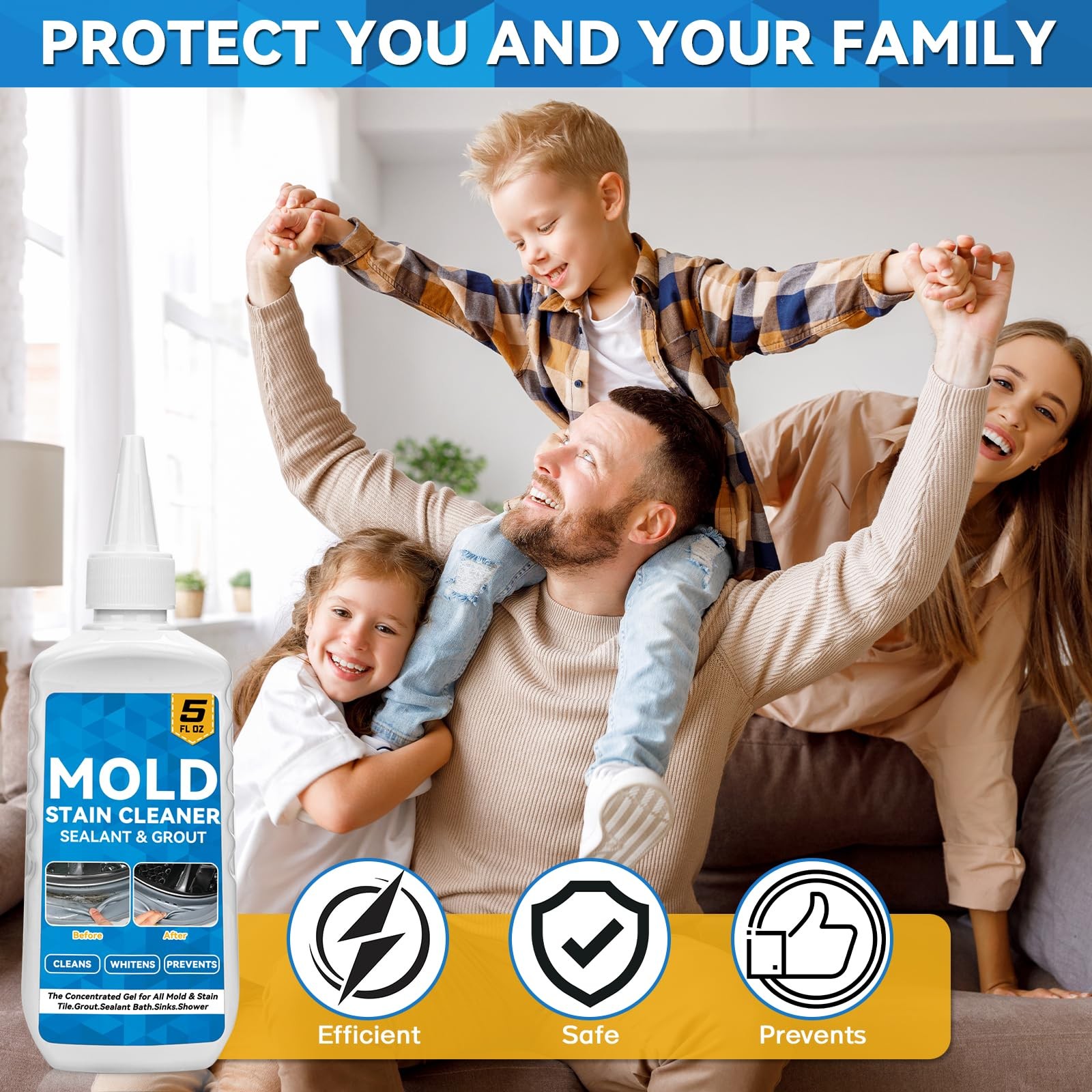 Mold Stain Cleaner, 8 Floz Washing Machine Cleaner Gel with Brush, Household …