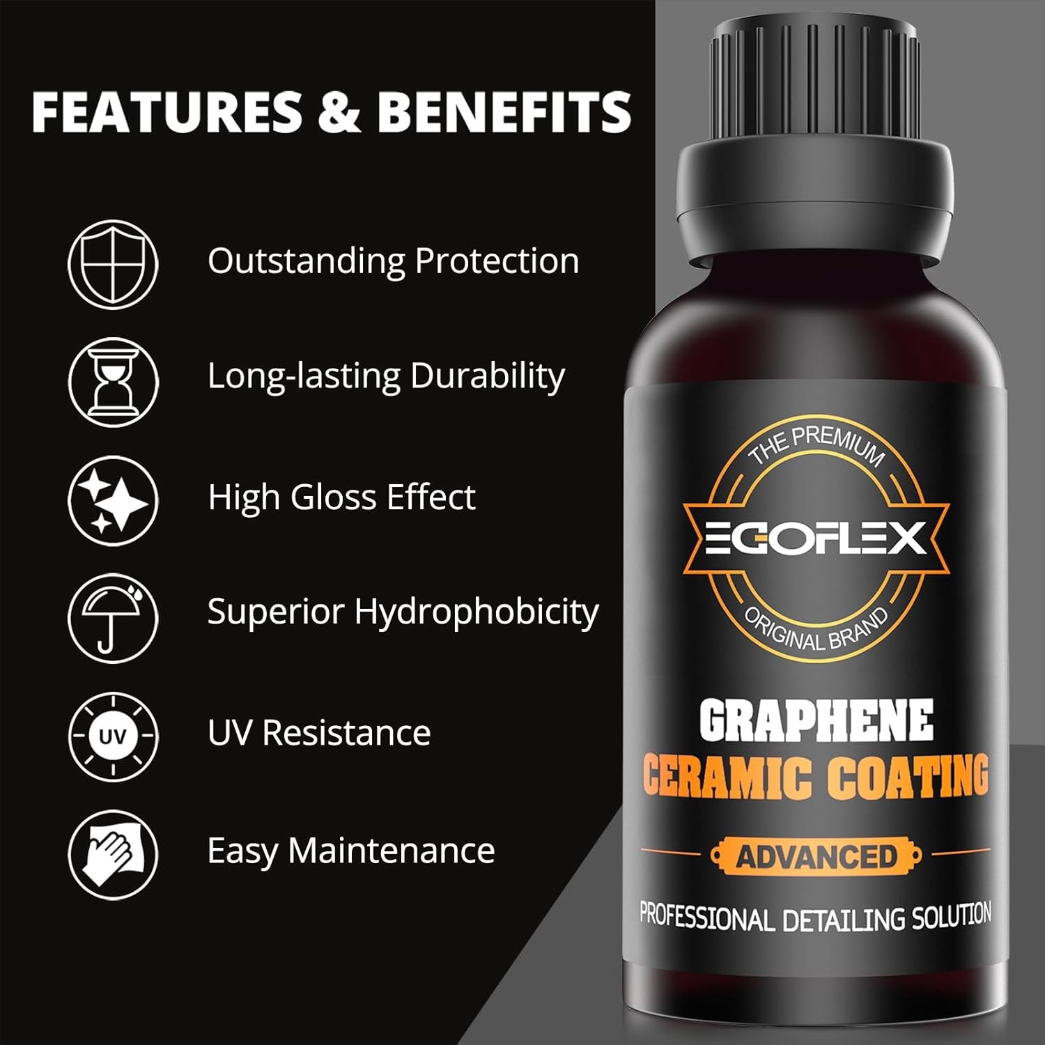 Graphene Ceramic Coating for Cars – 20H Professional Grade Top Coat Detailing Ki