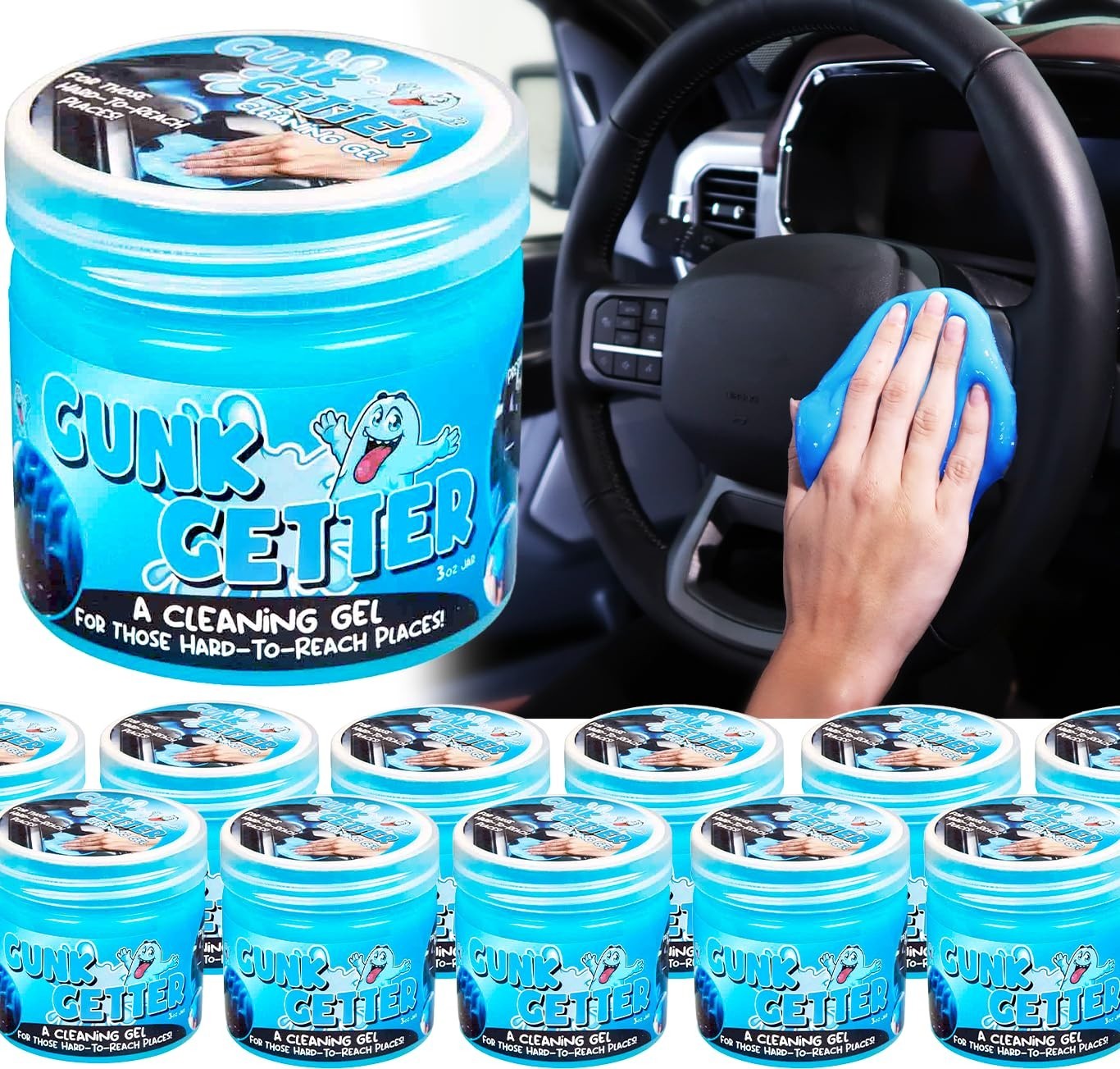 12 Pack Cleaning Gel for Hard-to-Reach Areas, Dust & Crumb Remover for Home & Au