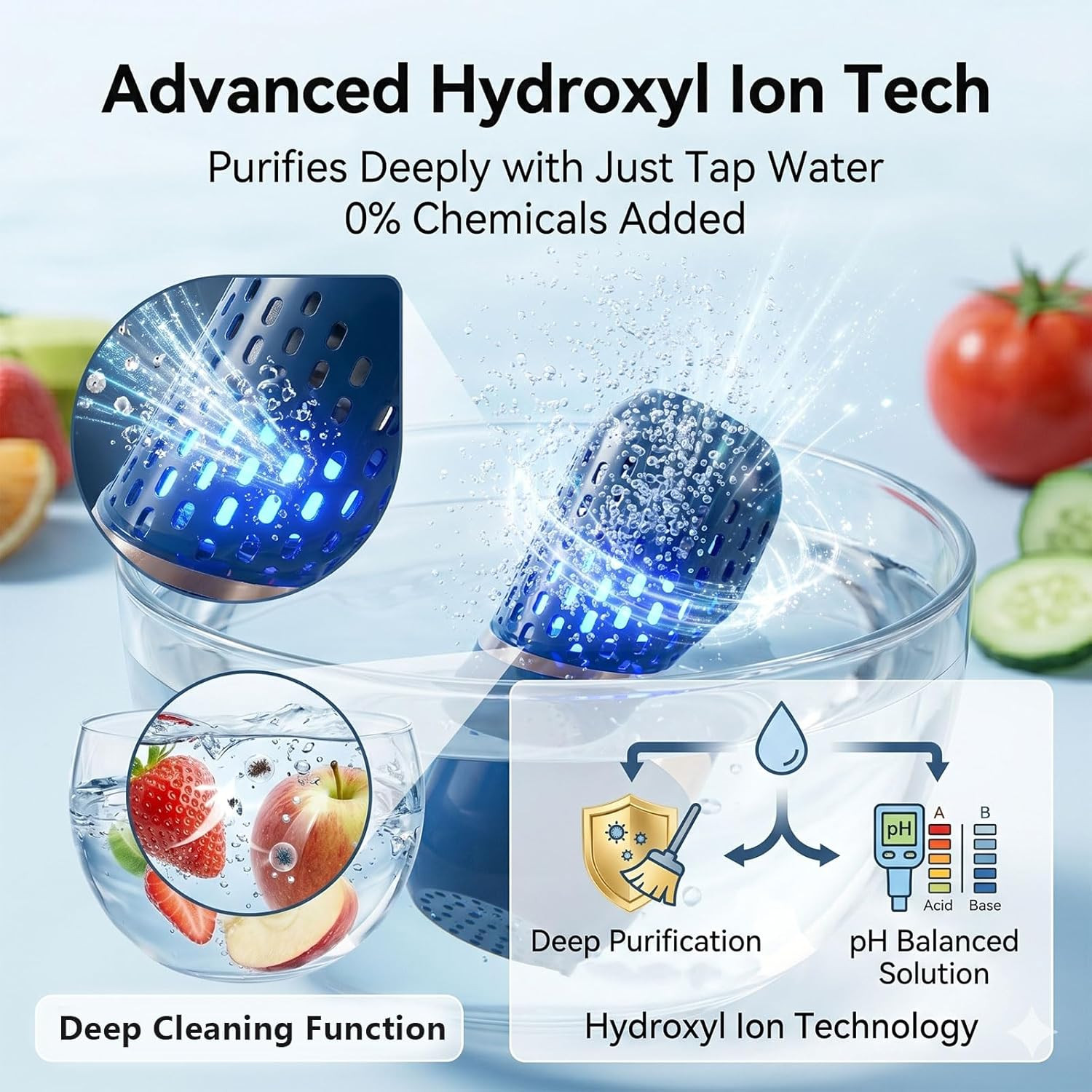2 Pack Portable Fruit and Vegetable Cleaner Rechargeable Produce Purifier