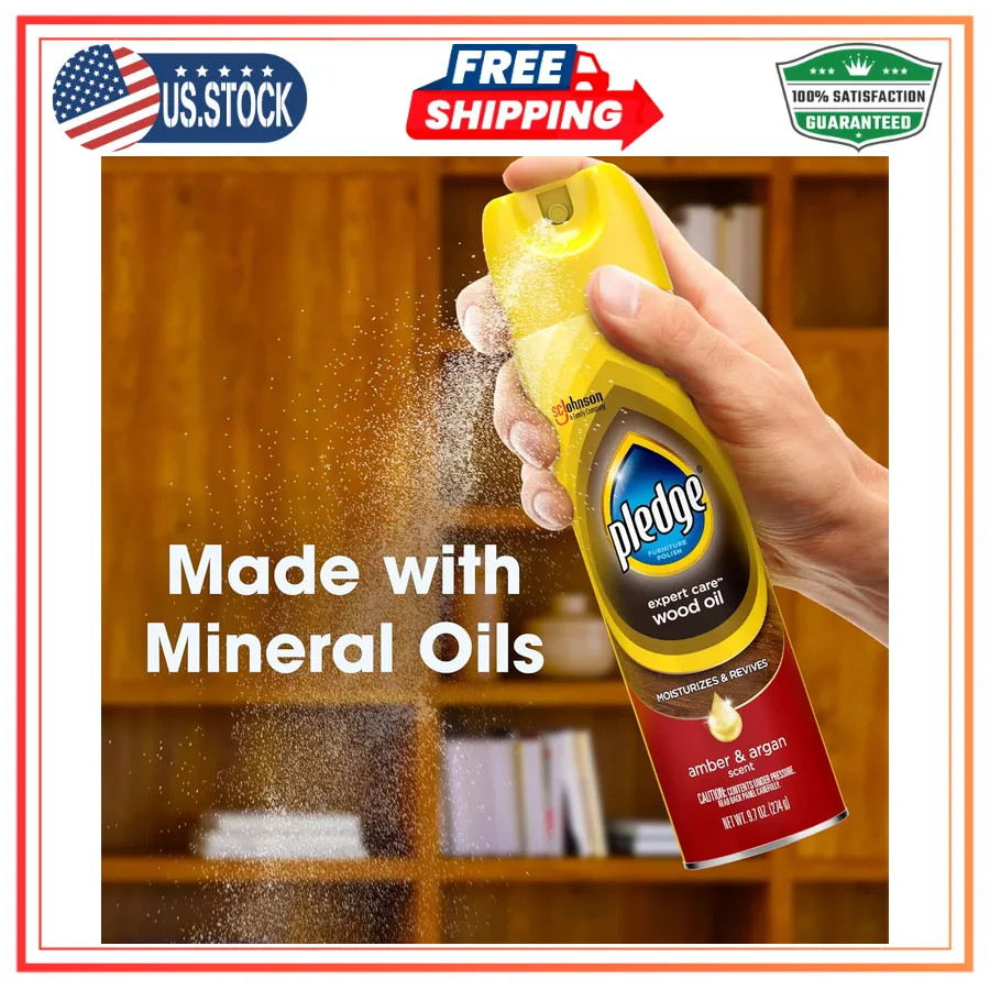 Pledge Moisturizing Wood Oil Furniture Conditioner & Dusting Spray 3 Pack 9.7oz