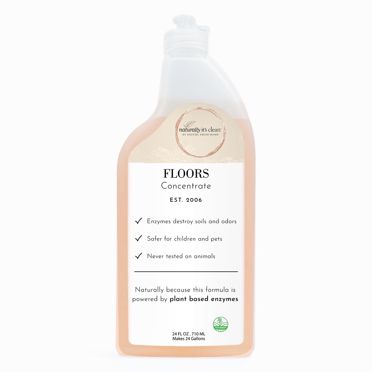 Floor Cleaner (Makes 24-Gallons) for All Floor Types (Plant Based Enzymes) pH…