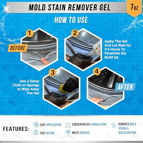 Mold Stain Remover Gel Cleaner Heavy Duty Stain Cleaner 7 Fl Oz (Pack of 1)