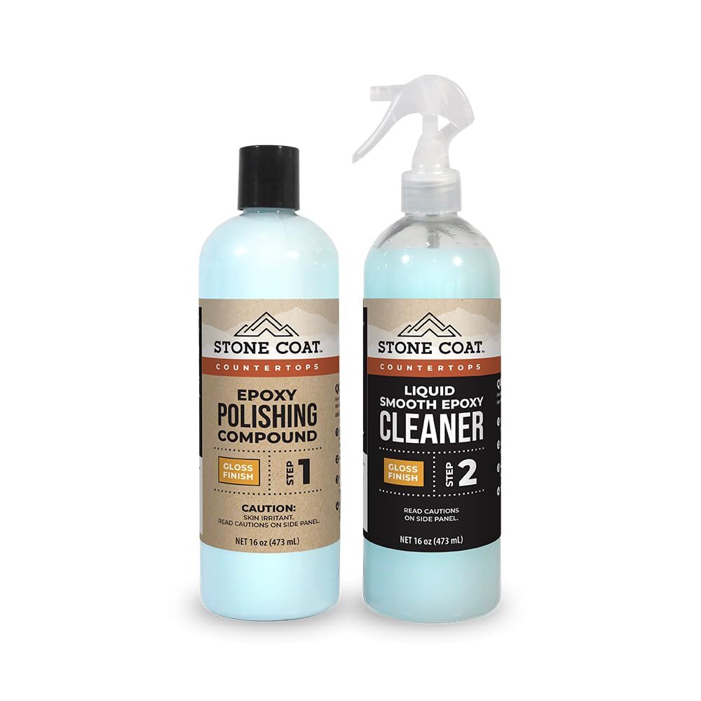 Polishing & Cleaning Kit for Epoxy Resin Stone Coat Countertops – Remove Scra…