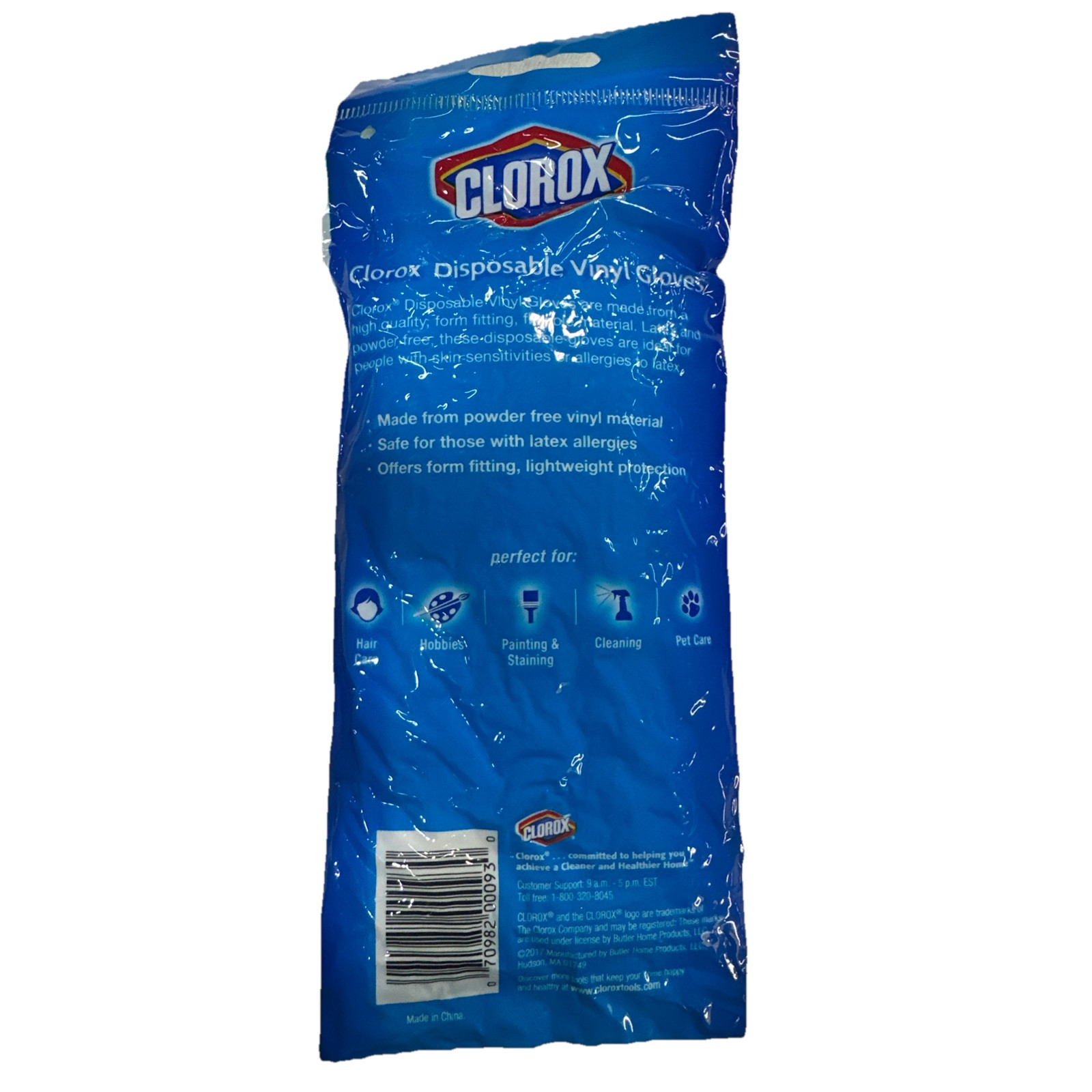 Lot Of 4! Clorox Disposable Vinyl Gloves Latex Free, 12 Count Pack, Large