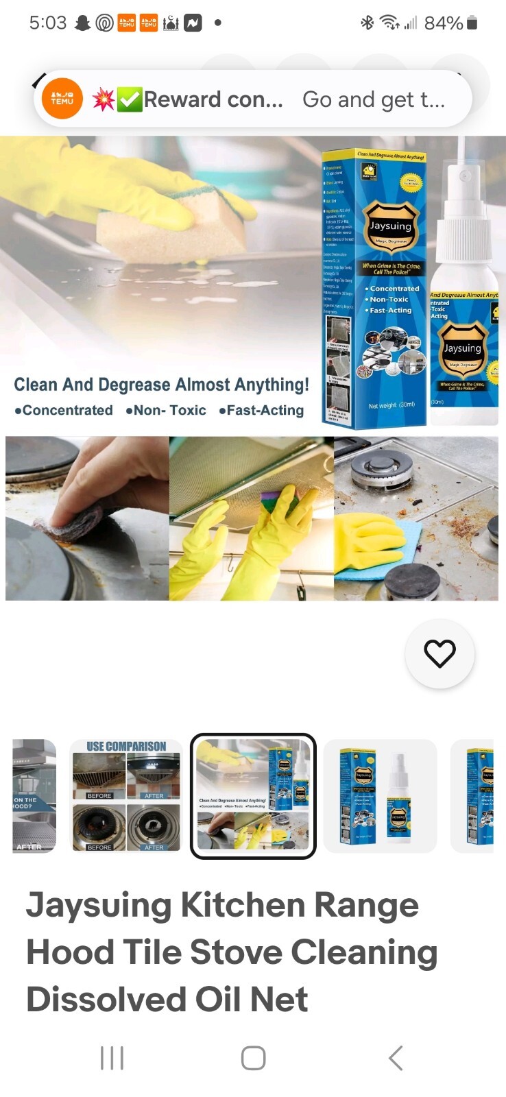 1-3 Pc 30 Ml Magic Degreser Cleaner Spray $3.99
