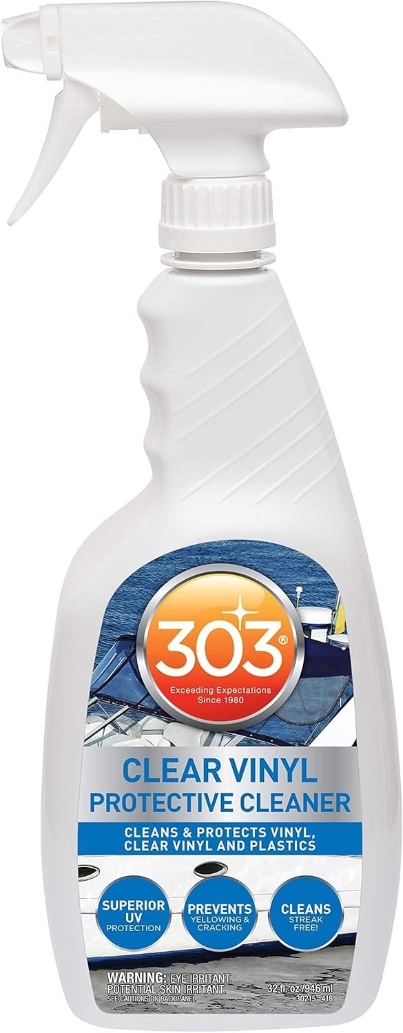 303 Marine Clear Vinyl Cleaner – UV Protection & Yellowing Prevention, 32 oz