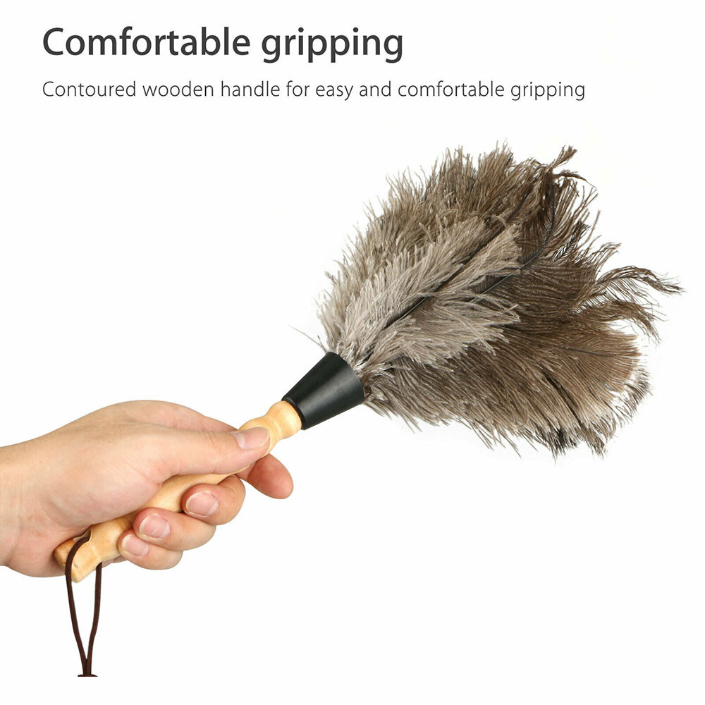 13inch Ostrich Feather Duster Durable Dust collecting Cleaning Tool USA AJ#