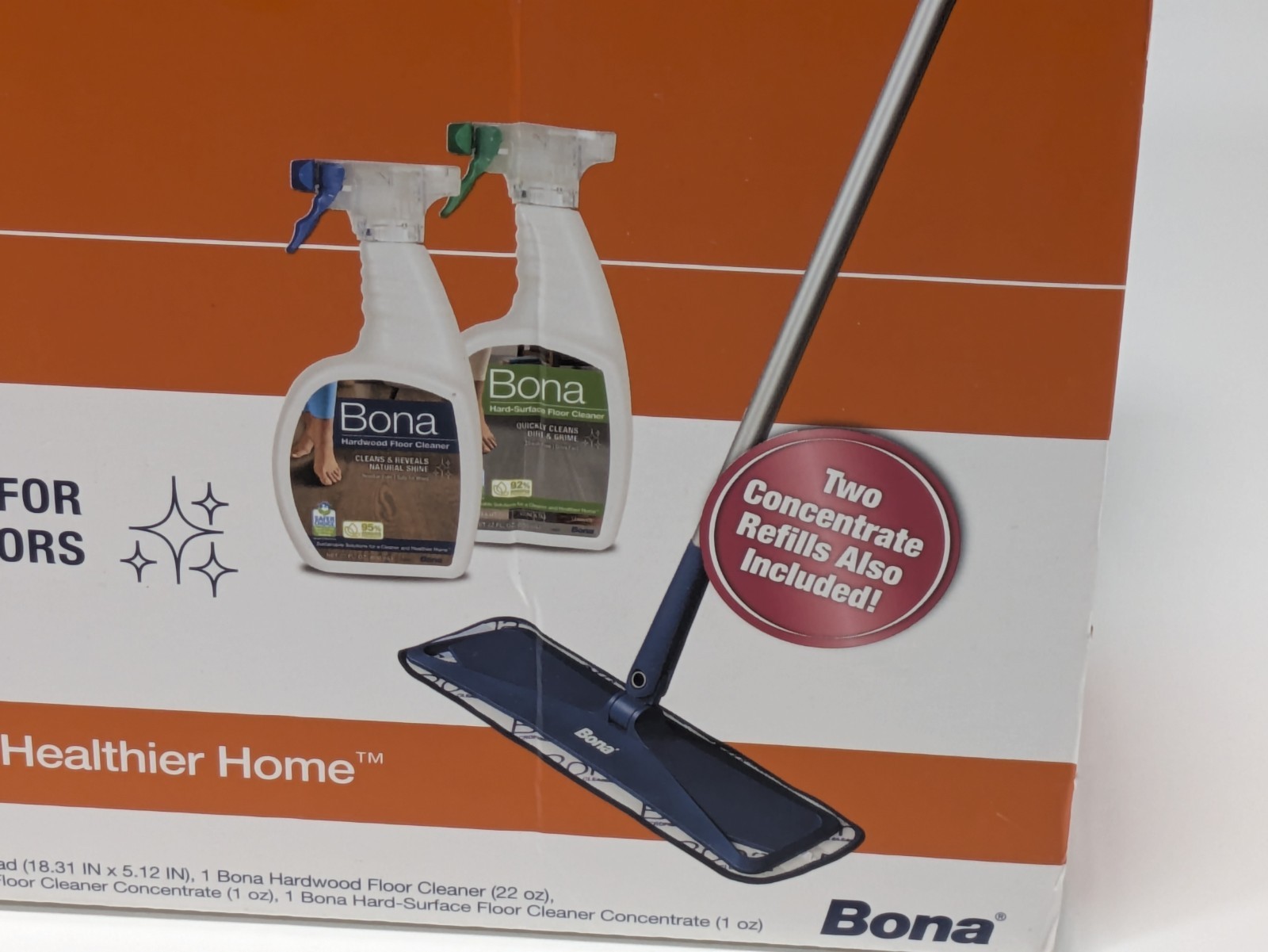 Bona Multi-Surface Floor Care Mop Kit Cleaning Hardwood Wod Tile Laminate Floors