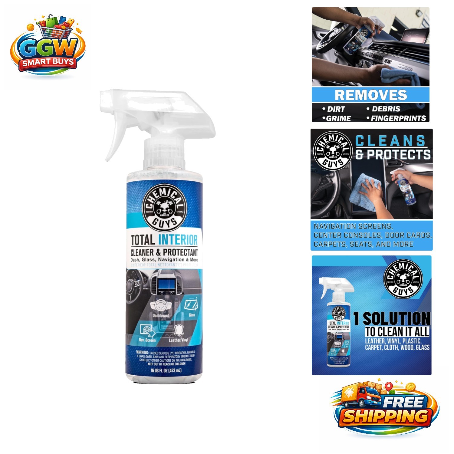 Total Interior Cleaner & Protectant Interior Cleaner, Cleans & Protects Leath…