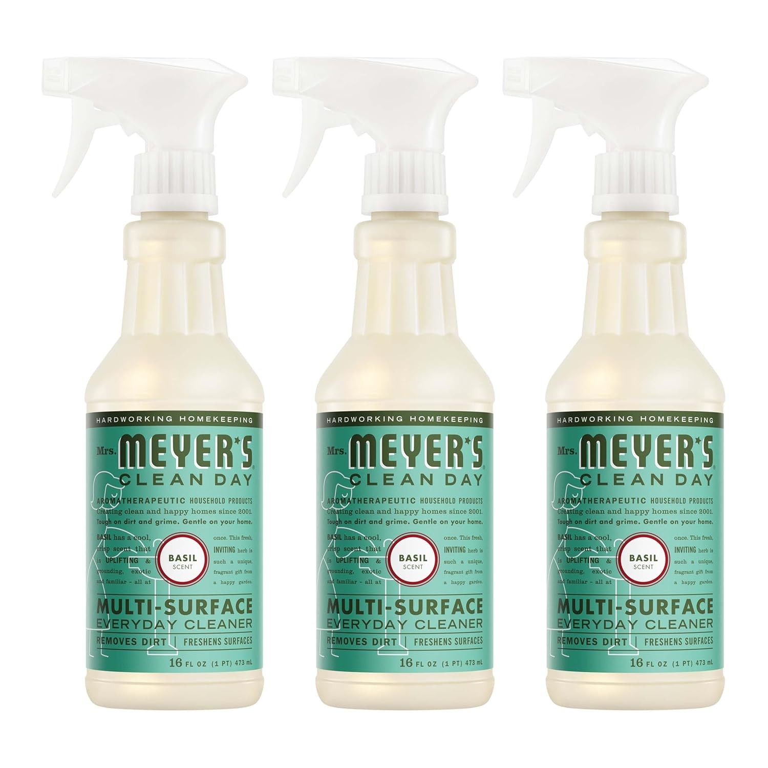 MRS. MEYER’S CLEAN DAY Multi-Surface Everyday Cleaner, Basil Scent, 16 Fl Oz Bot