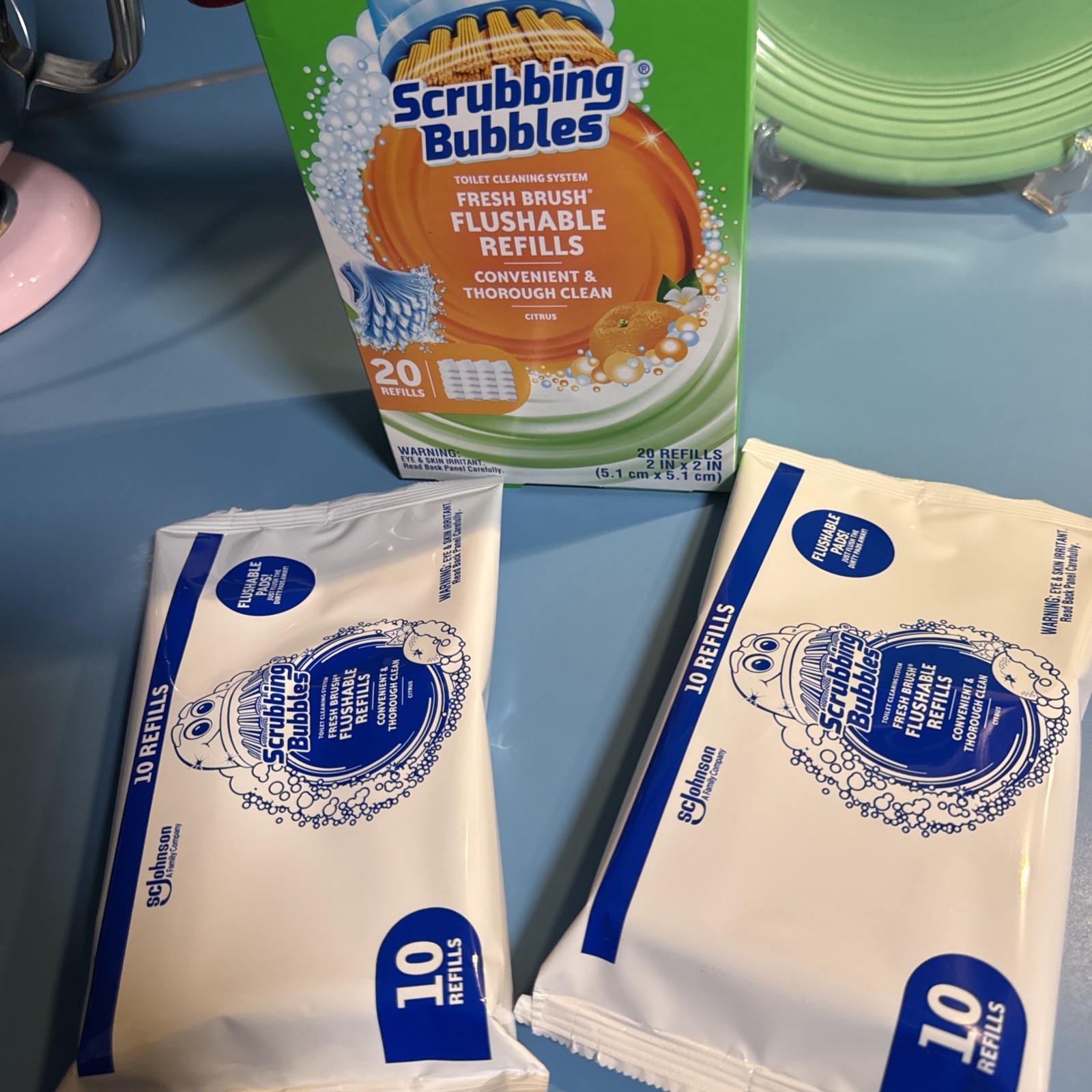 Scrubbing Bubbles Fresh Brush Toilet Cleaning System Flushable Refills 20 Count