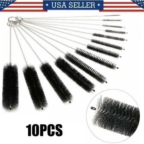 US Nylon Straw Brush Cleaner Bottle Tube Pipe Small Long Cleaning 1-10Set