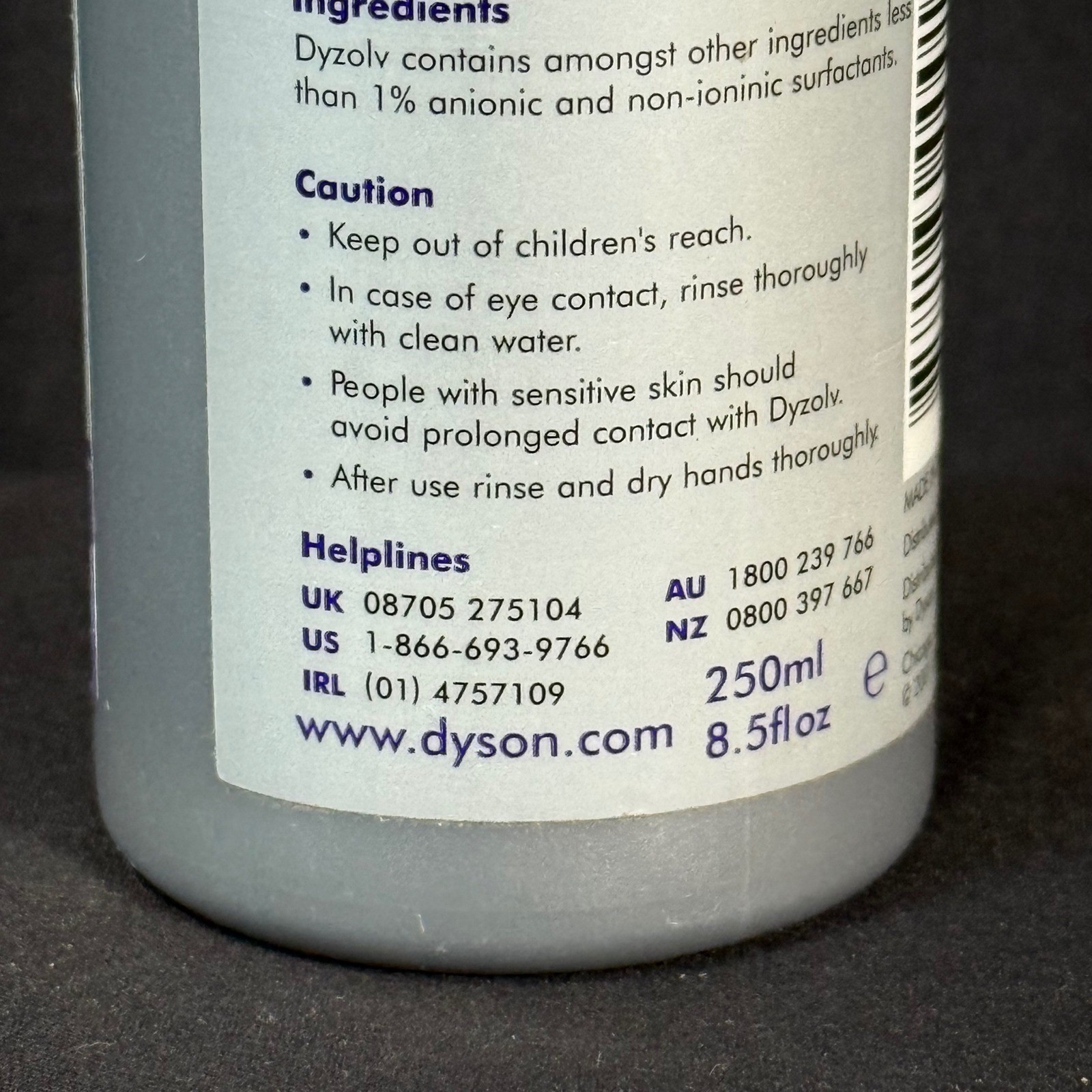 Dyson DyZolv Spot Cleaner for Carpets and Rugs 250ml 8.5oz