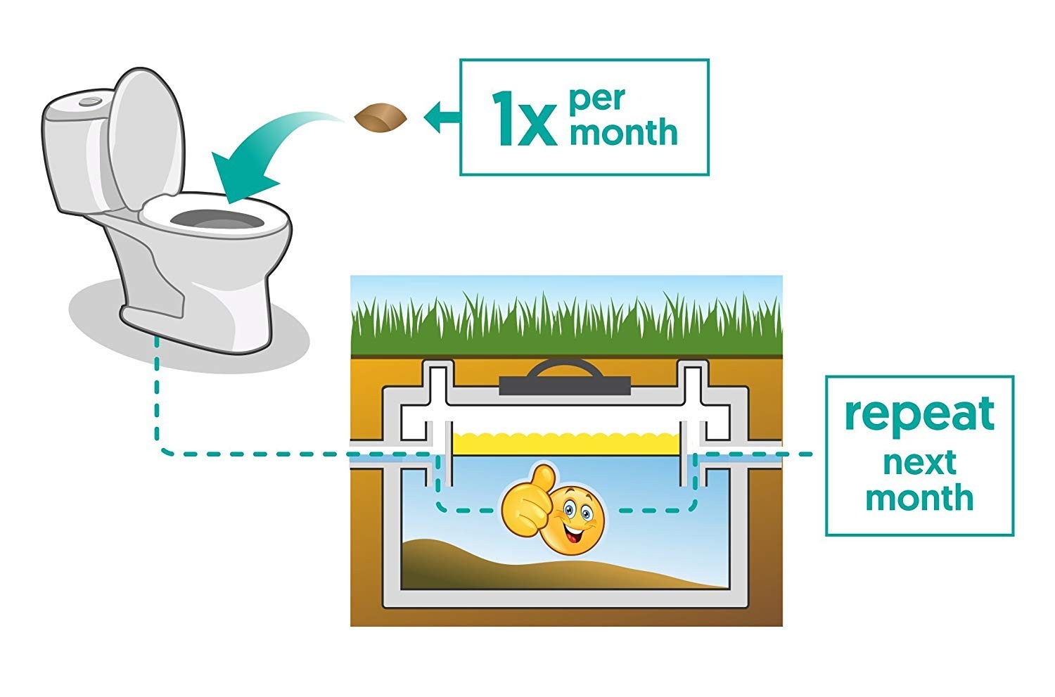 Septic Tank Treatment – 1 Year Supply of Septic Safe Dissolvable Easy Flush L…