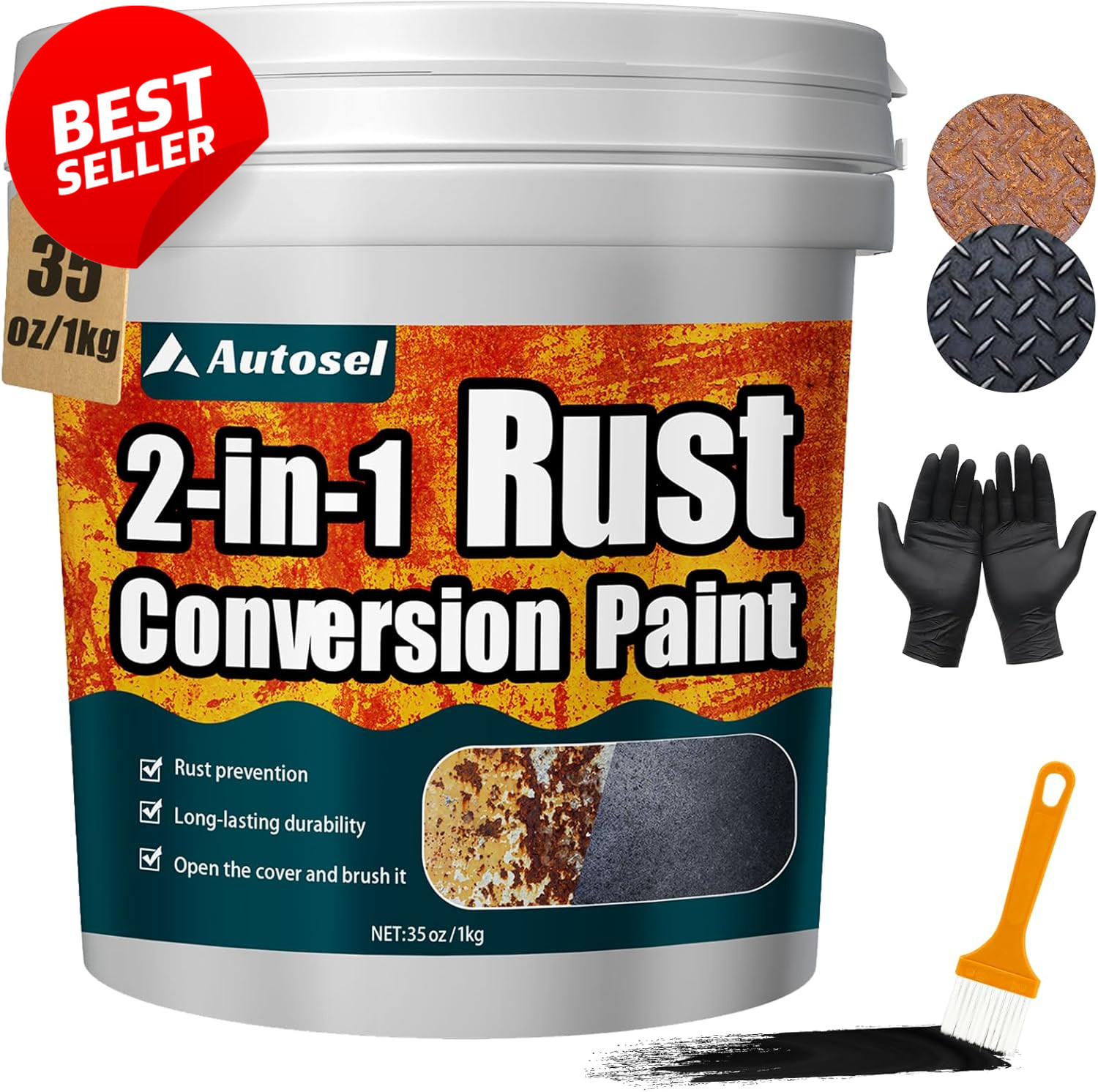 2-in-1 Rust Converter Metal Primer 35oz Heat Resistant Auto Marine – US