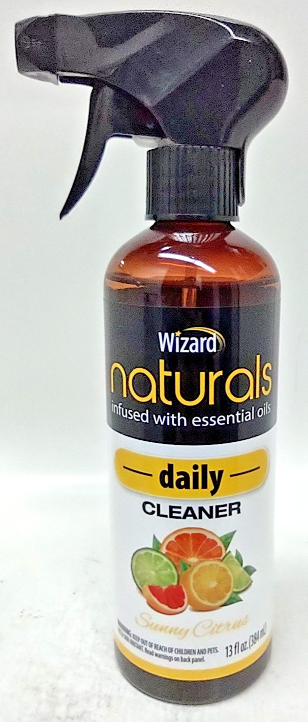 ( 4 ) Wizard Naturals In W/Essentials Oils Daily Cleaner Sunny Citrus 13 oz Ea