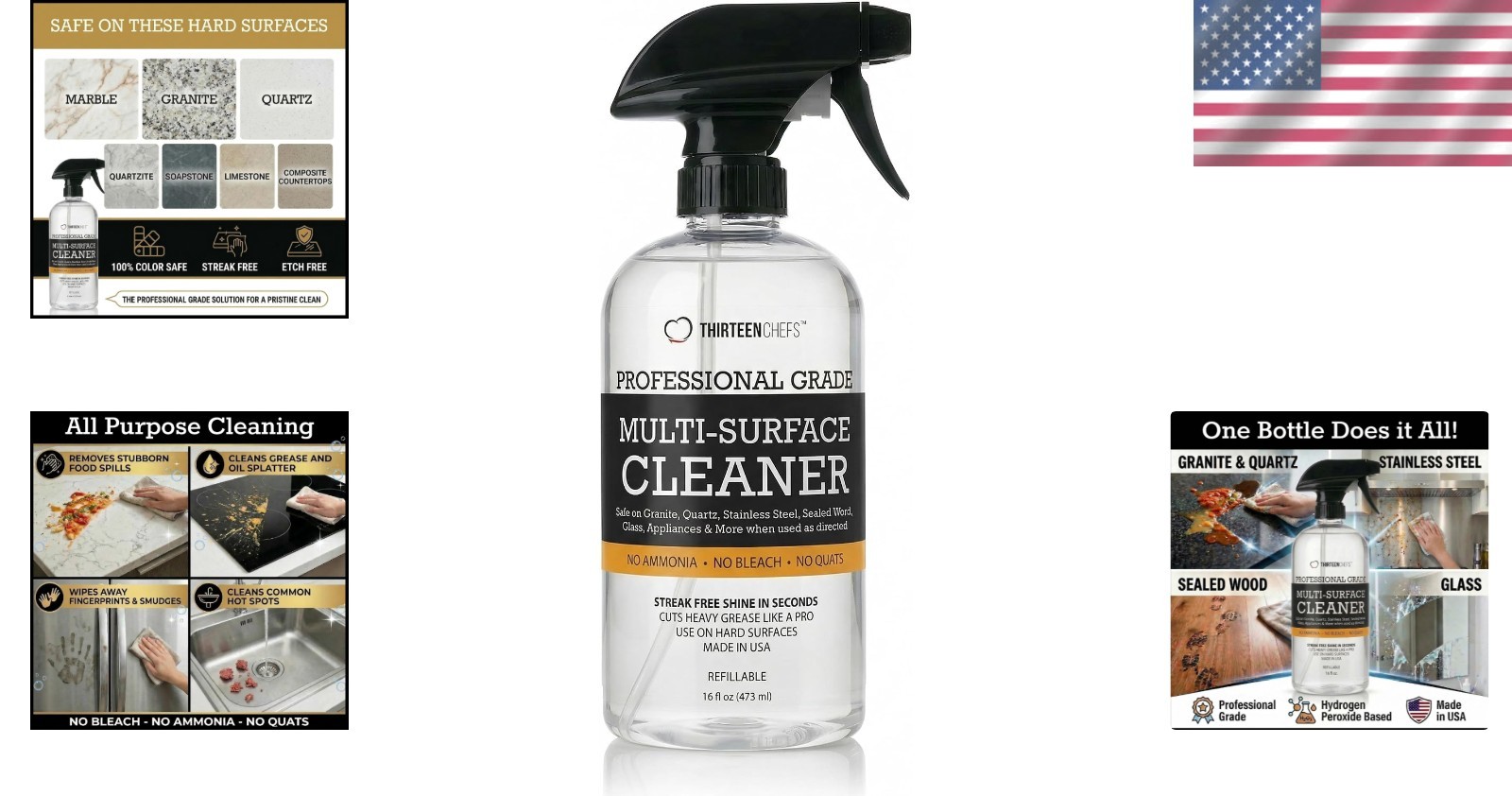 Eco-Friendly Multi-Surface Cleaner – 16oz Citrus Spray for Home & Kitchen
